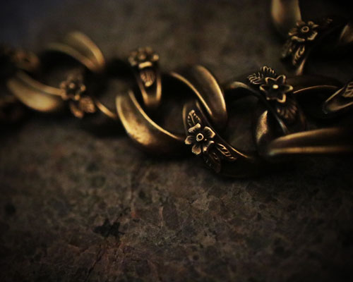 "ROOTS"PLANTS LINKS Bracelet  -BRASS