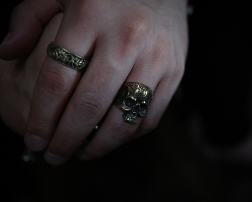 Daddy's "D3" Skull Ring -BRASS