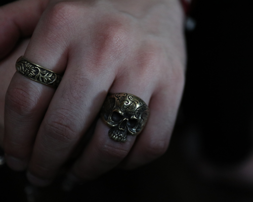 Daddy's "D3" Skull Ring -BRASS
