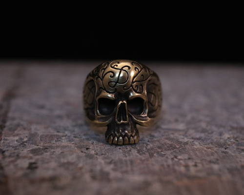 Daddy's "D3" Skull Ring -BRASS