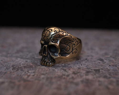 Daddy's "D3" Skull Ring -BRASS