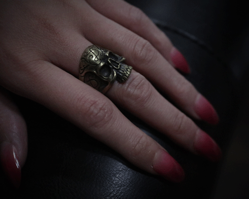 Daddy's "D3" Skull Ring -BRASS