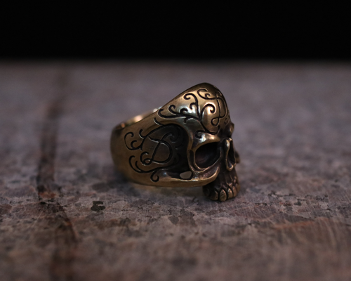 Daddy's "D3" Skull Ring -BRASS