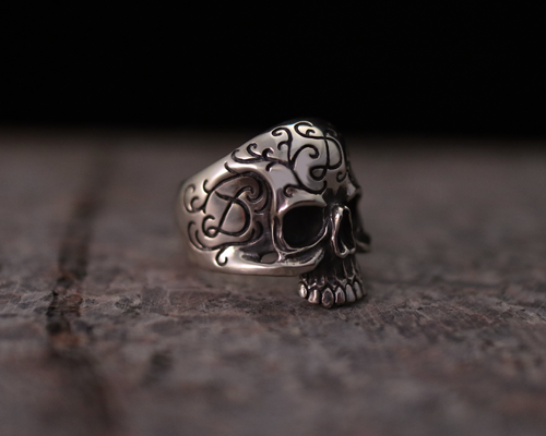 Daddy's "D3" Skull Ring -SILVER