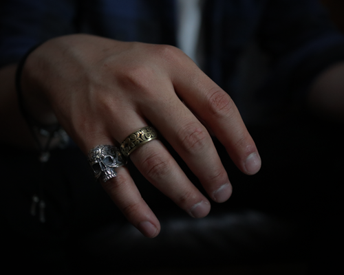 Daddy's "D3" Skull Ring -SILVER