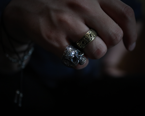 Daddy's "D3" Skull Ring -SILVER