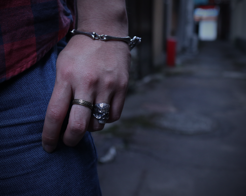 Daddy's "D3" Skull Ring -SILVER