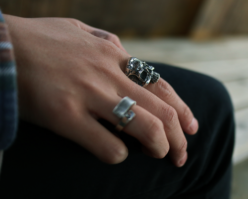 Daddy's "D3" Skull Ring -SILVER