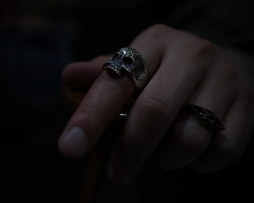 Daddy's "D3" Skull Ring -SILVER