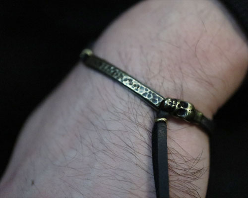 "MEMENTO MORI" 2way LeatherWrap -BRASS