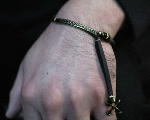 "MEMENTO MORI" 2way LeatherWrap -BRASS