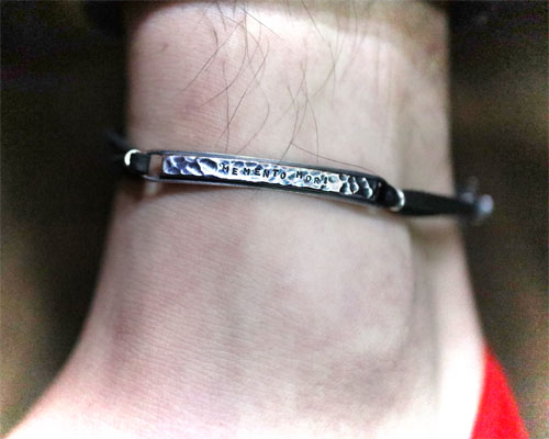 "MEMENTO MORI" 2way LeatherWrap -SILVER