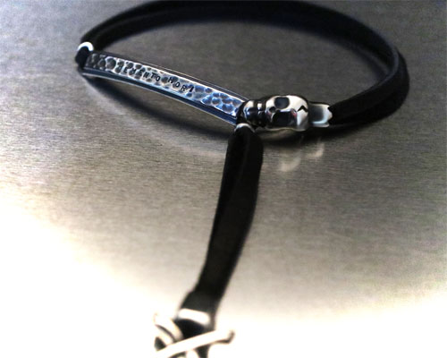 "MEMENTO MORI" 2way LeatherWrap -SILVER