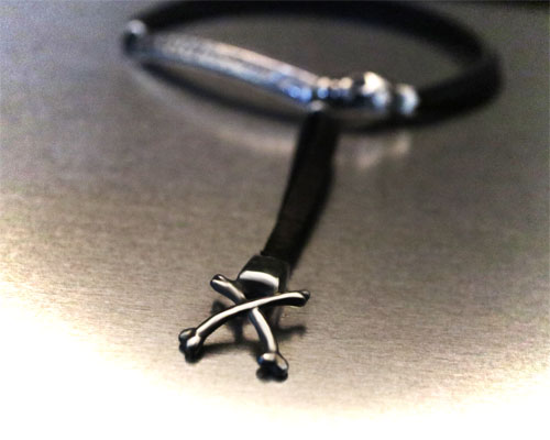 "MEMENTO MORI" 2way LeatherWrap -SILVER