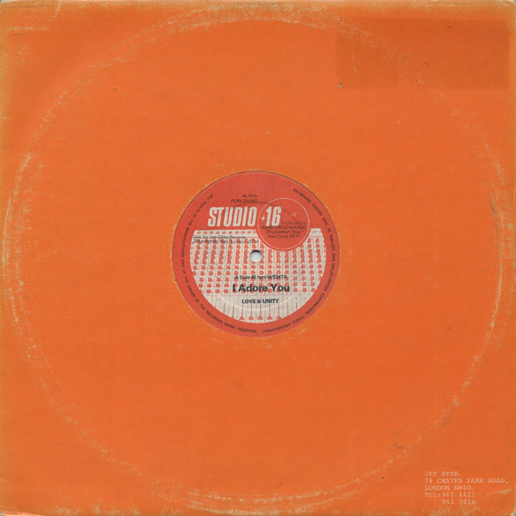 洋楽 I Adore You/Love & Unity Love & Unity / Captain Desmond - I Adore You / Lover In Dance