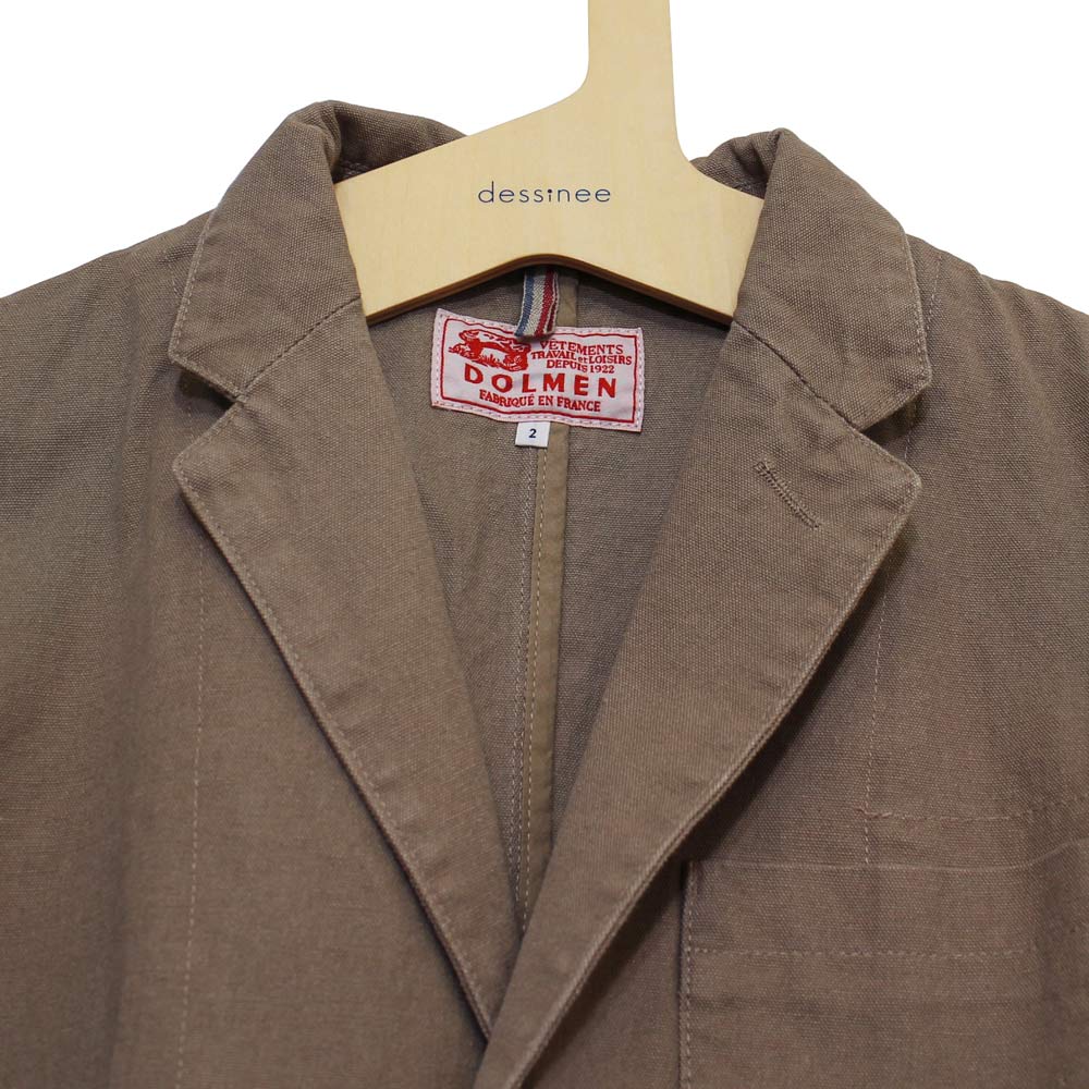 良品M☆DOLMENフランス製コットンテーラードジャケット Dolmen (ドルメン) - Work Tailored Jacket (ワークジャケット) (Beige