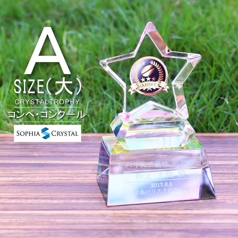 クリスタルトロフィー ホログラム付 【CR-32A】 | □表彰トロフィー