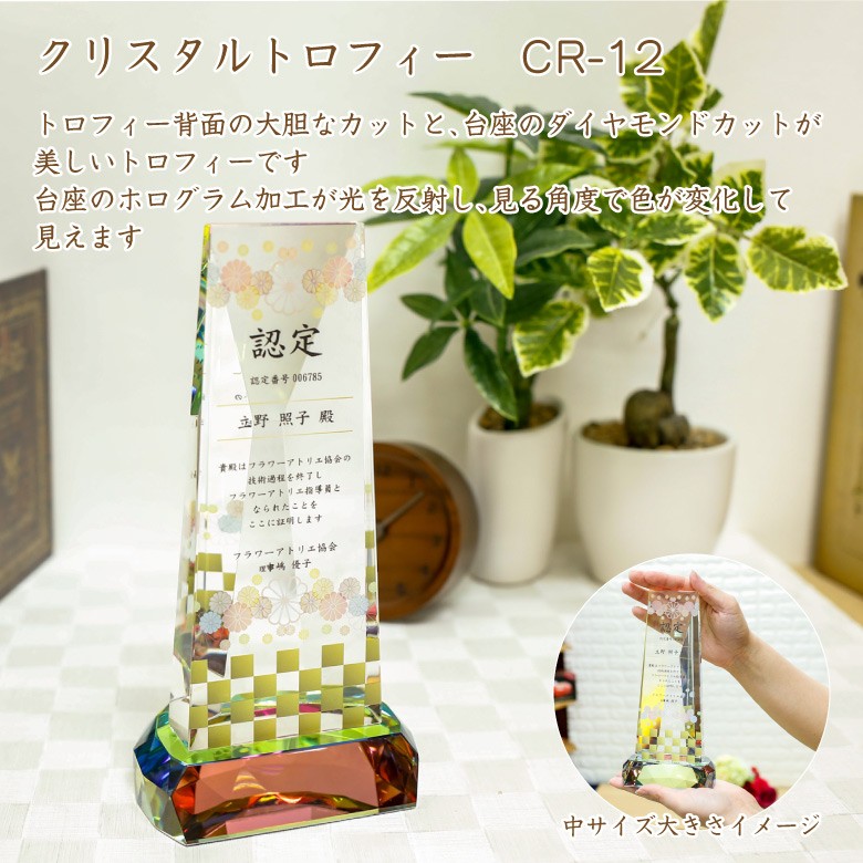 クリスタルトロフィー ホログラム付 【CR-12C】