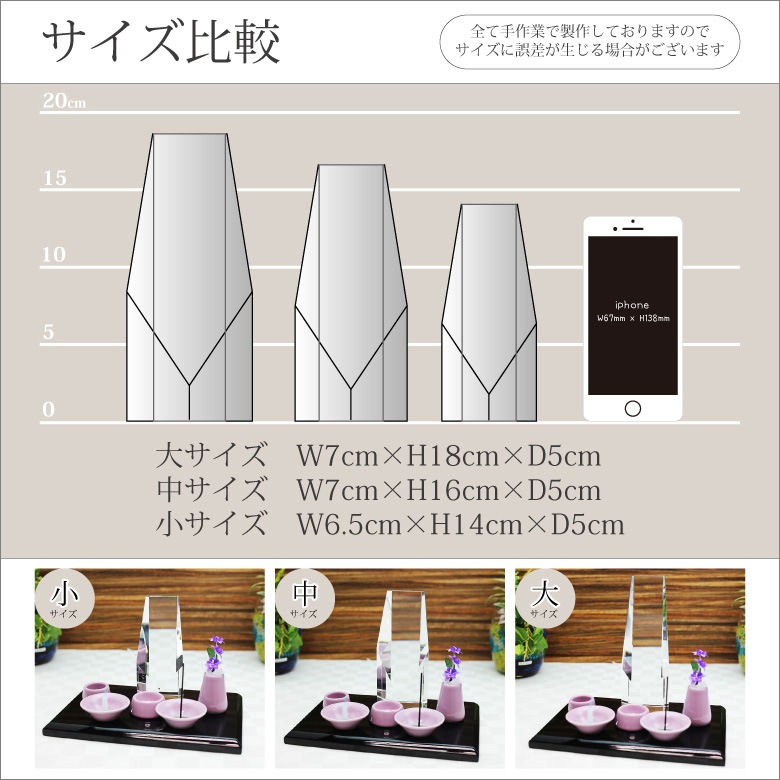 【クリスタル ペット位牌セットA】 KP-14-ASET（大）