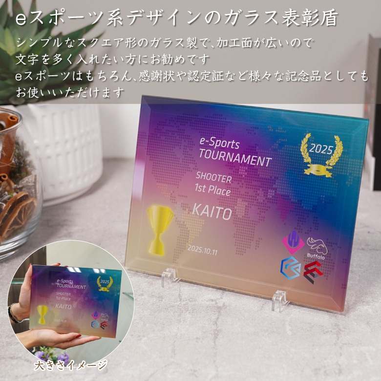 eスポーツ ガラス盾 【PS-U1-esp1】