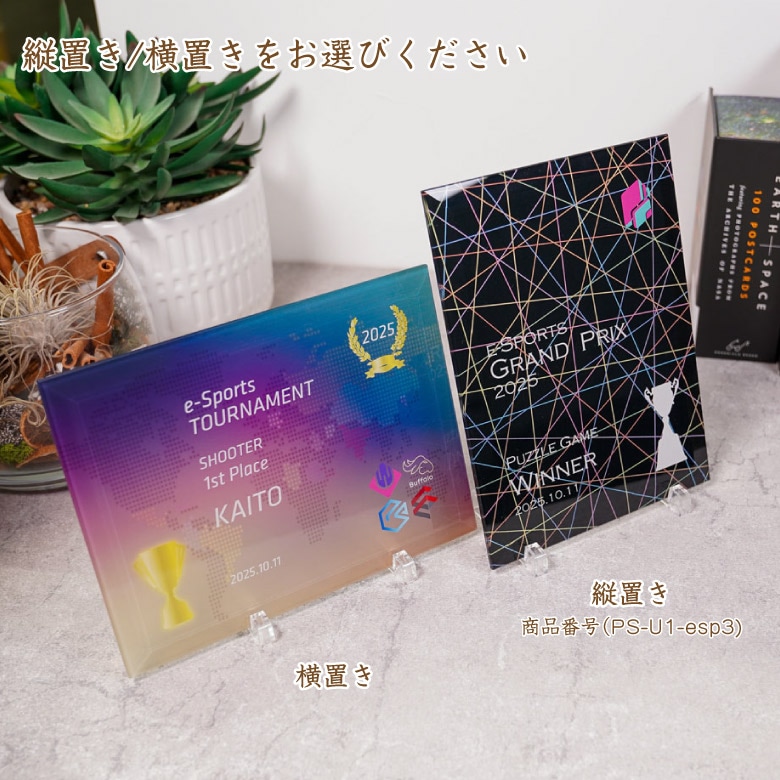 eスポーツ ガラス盾 【PS-U1-esp1】