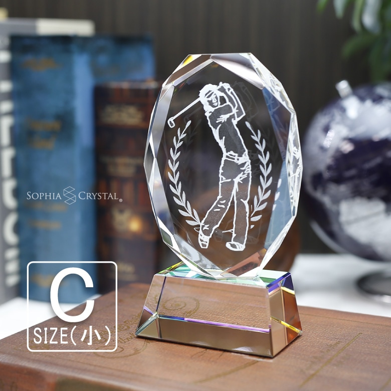 クリスタルトロフィー ゴルフ スポーツ 【SS-1C】