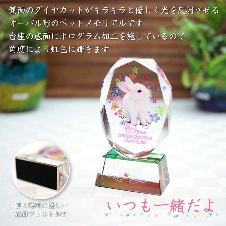 【クリスタル ペット位牌セットA】 KP-2-ASET（中）