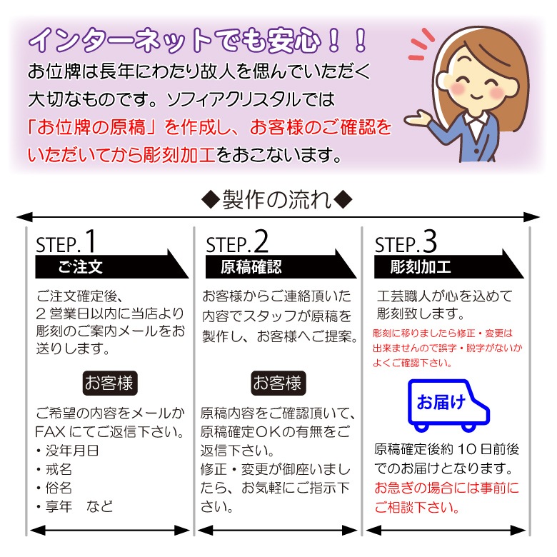 クリスタル お位牌 絃(いと) 【KH-18A-ito(大)】