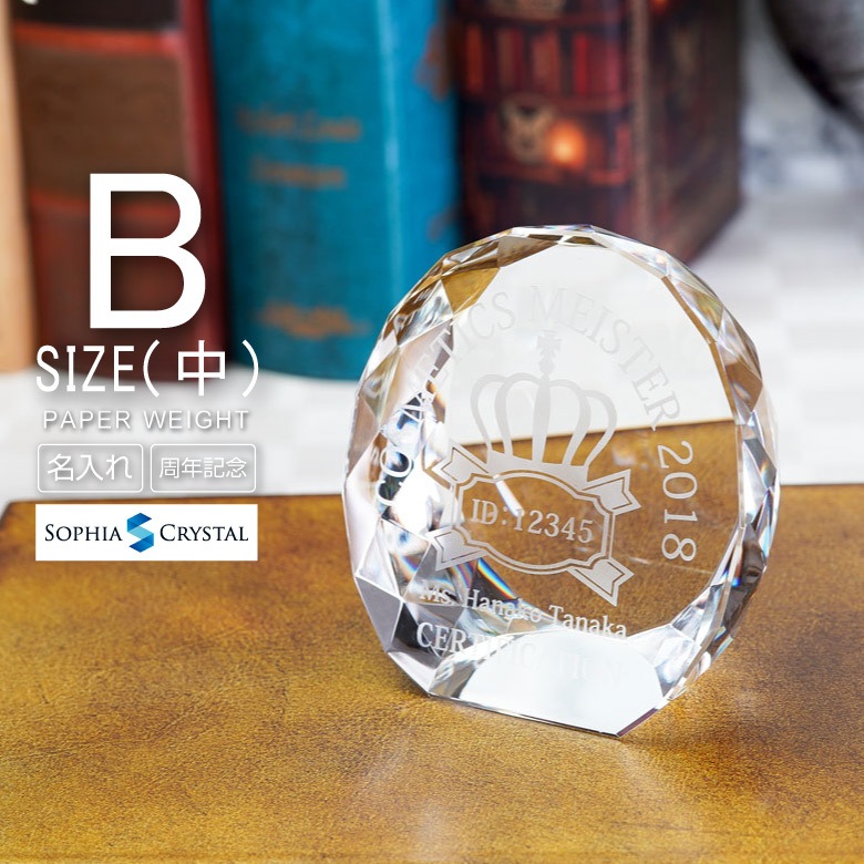 クリスタル ペーパーウェイト 【DW-14B】