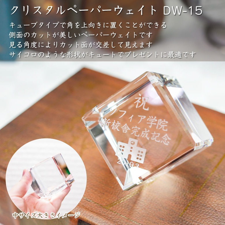 クリスタル ペーパーウェイト 【DW-15B】