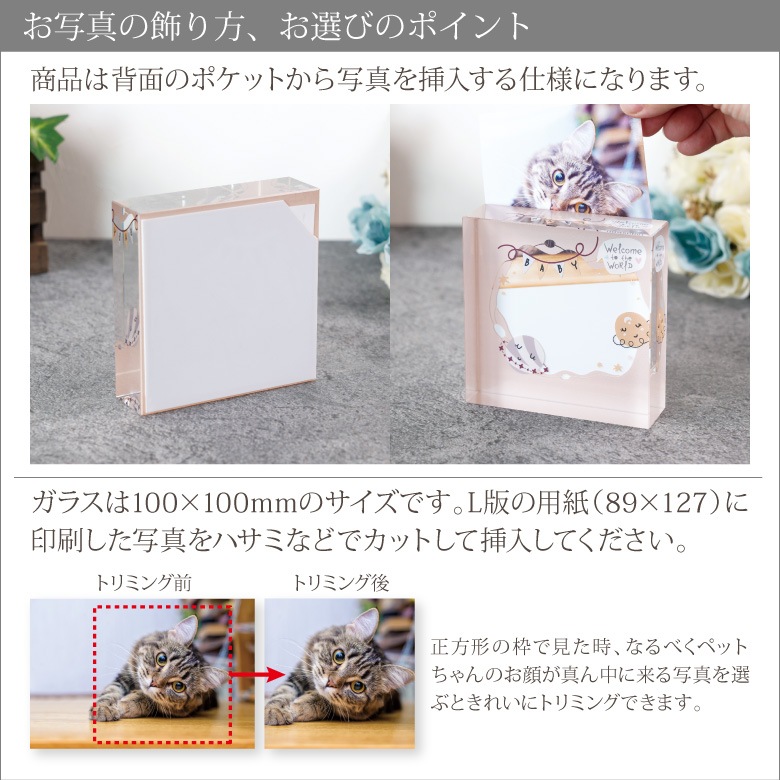 【ペット 思い出クリスタル フォトフレーム】 KP-25A-p