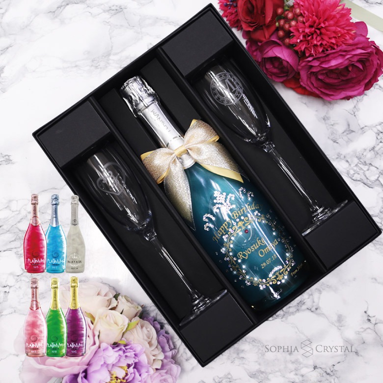 【名入れワイン＆グラスセット】 マバムグラシア/プラチナムフレグランス