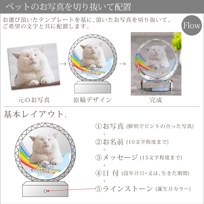 【クリスタル ペット位牌】 KP-34A(大)