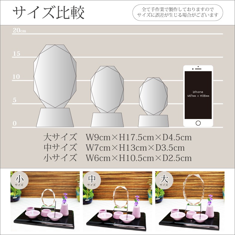 【クリスタル ペット位牌セットA】 KP-2-ASET（小）