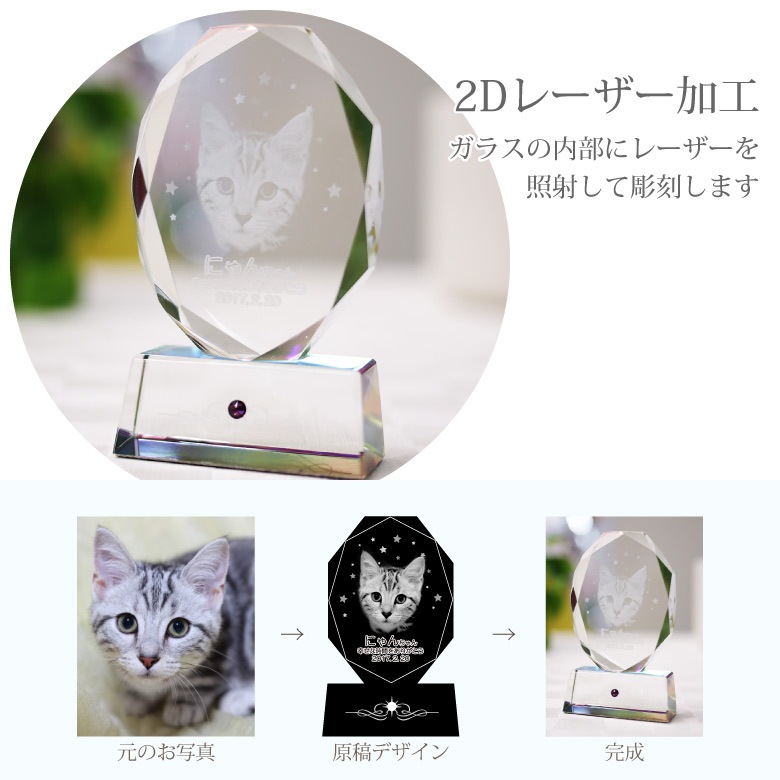 【クリスタル ペット位牌セットA】 KP-2-ASET（小）