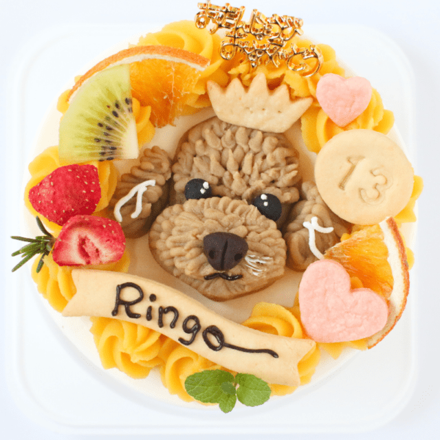 犬用似顔絵ケーキ（Decoイエロー）★冷凍便