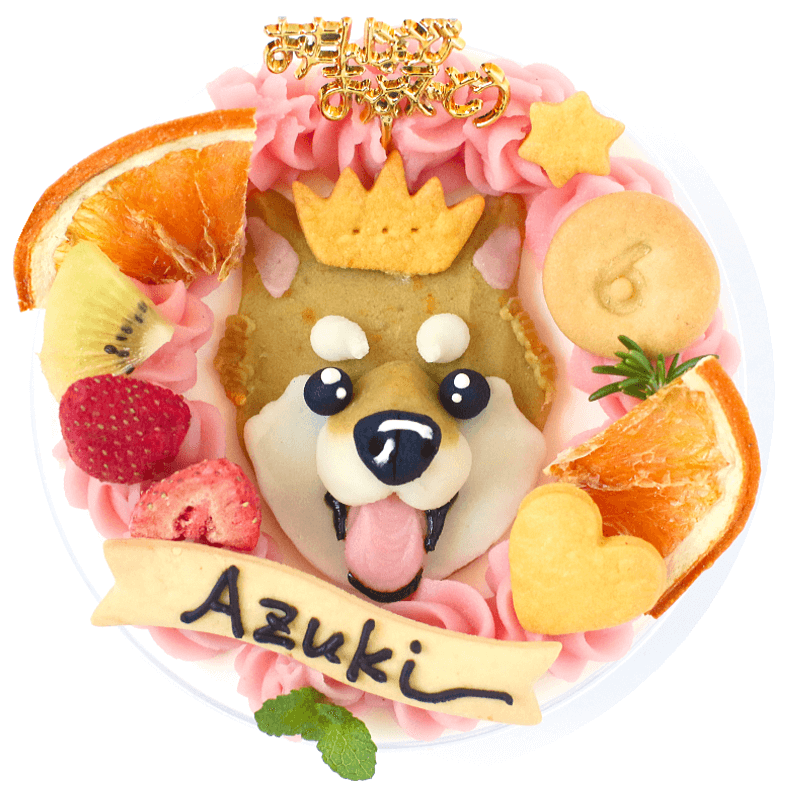 犬用似顔絵ケーキ（Scoopピンク）★冷凍便