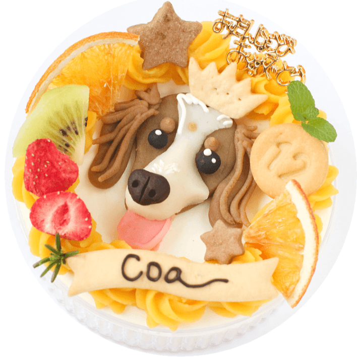 犬用似顔絵ケーキ（Scoopイエロー）★冷凍便