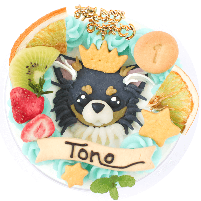 犬用似顔絵ケーキ（Scoopブルー）★冷凍便