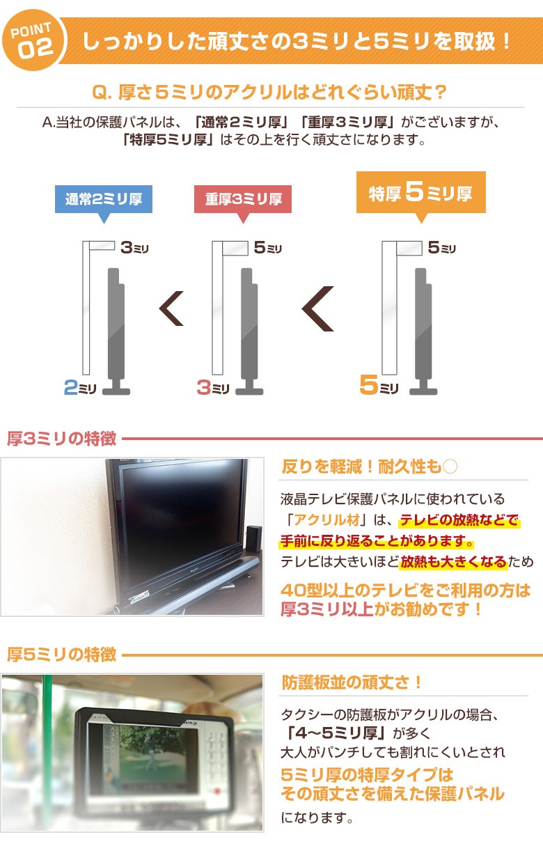 有機EL対応 液晶テレビ保護パネル 42インチ 43インチ 42型 43型