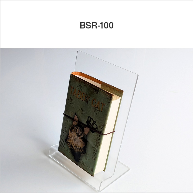 日本製 ブックスタンド ブックエンド 本立て R型 幅100～200ミリ 透明/非光沢 アクリル ディスプレイ 展示 店舗 お店 什器 卓上 インテリア おしゃれ シンプル 本 スタンド