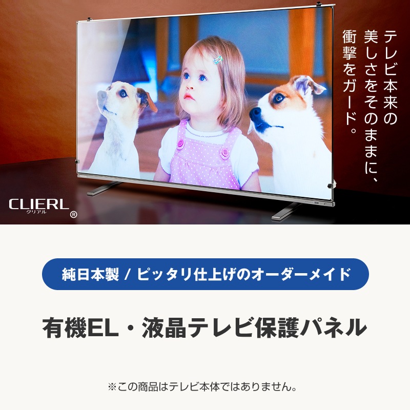 液晶テレビ保護パネル 22インチ 23インチ 22型 23型 オーダーメイド ブルーライトカット 透明度93% テレビガード テレビカバー国産