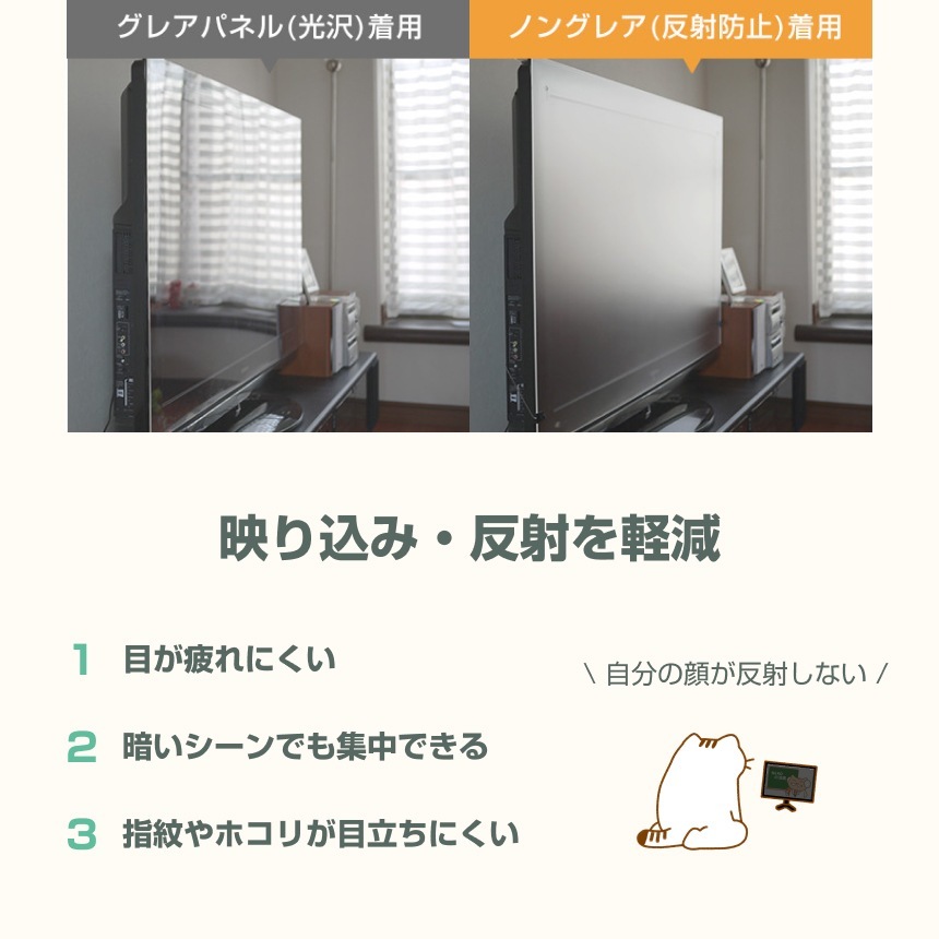 液晶テレビ保護パネル 52インチ 52型 オーダーメイド ノングレアUVブルーライトカット テレビガード テレビカバー 赤ちゃん 子供 国産