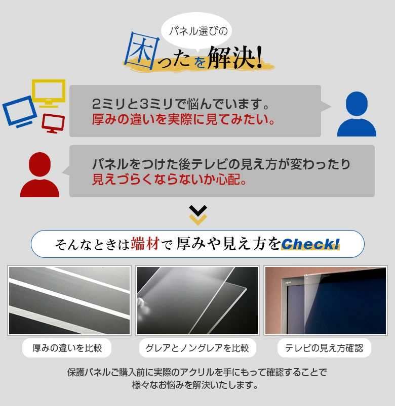 テレビ保護パネル【クリアパネル】のお試し用端材