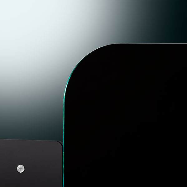 F型パーテーション ガラスカラー仕様 W550*H900*D200【ウイルスの飛沫感染防止対策に！】ウイルス対策 仕切 衛生管理 飛沫 ガード