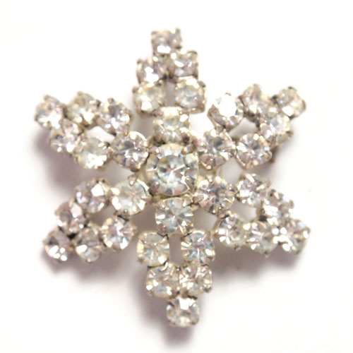 メタル＆クリスタル　スターブローチ（六角）