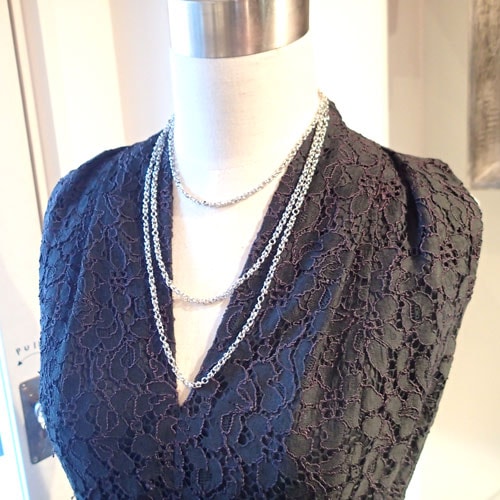 フレンチアンティーク　ハンドメイドロングチェーン(154cm)