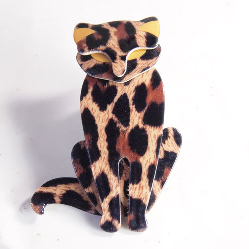 lea stein paris リアスタン　パリ レオパード　すわりねこ