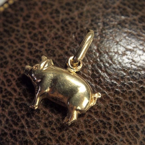 14金　ピッグチャーム