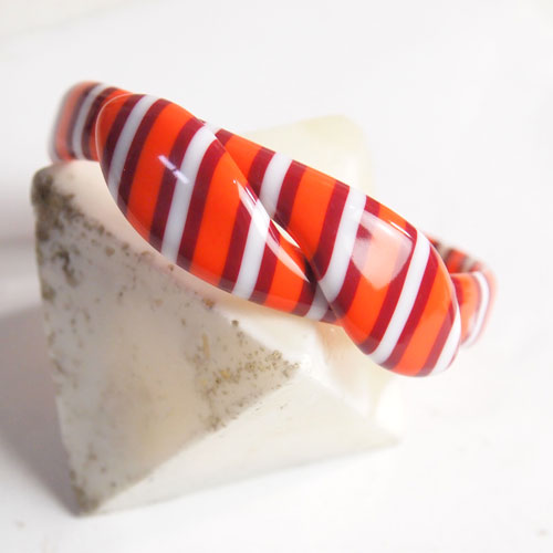 lea stein paris リアスタン パリ　スネイクバングル（オレンジ）